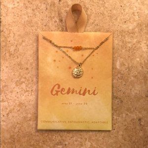 Zodiac Gemini Mini Pendant Necklace NEW NWT
